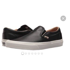 Leather Black slip-on Vans